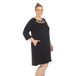 Plus Size Criss Cross Neckline Swing Dress