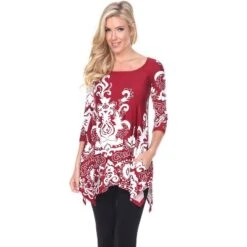 Women's Scoop Neck Printed Yanette Tunic Top - White Mark -ChicMama Sales Store GUEST 9afd77cb c389 4d03 8df9 2b8edd869e51