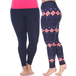 Women's Pack Of 2 Plus Size Leggings - One Size Fits Most Plus - White Mark -ChicMama Sales Store GUEST 9cc5ad63 1e5a 4f71 a5d6 037598feedf8