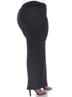 Women's Plus Size Solid Palazzo Pants - White Mark