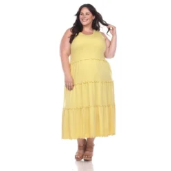 Plus Size Scoop Neck Tiered Midi Dress - White Mark -ChicMama Sales Store GUEST 9d20d131 1a7b 48ea 855e 65899cdbf41c