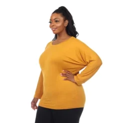 Plus Size Banded Dolman Top - White Mark