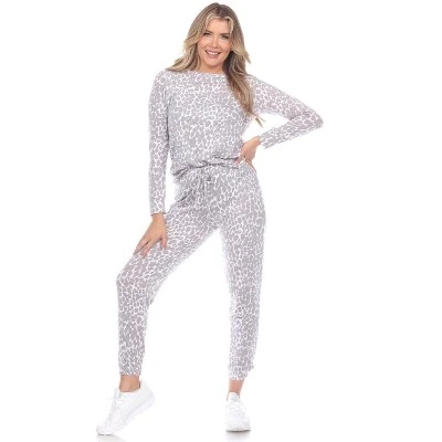 Women's 2 Piece Leopard Lounge Set - White Mark 3 Women's 2 Piece Leopard Lounge Set - White Mark - Image 3