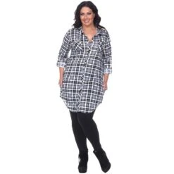 Women's Plus Size Piper Stretchy Plaid Tunic With Pockets - White Mark 16 Women's Plus Size Piper Stretchy Plaid Tunic With Pockets - White Mark -ChicMama Sales Store GUEST a01d0db0 5e40 41ca b2fb df66d7ada44b