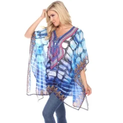 Women's Animal Print Caftan With Tie-up Neckline - One Size Fits Most - White Mark 12 Women's Animal Print Caftan With Tie-up Neckline - One Size Fits Most - White Mark -ChicMama Sales Store GUEST a06c6a83 7c16 4d85 b147 3289b623ffac