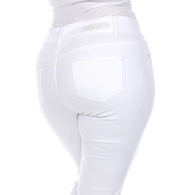 Women's Plus Size Capri Jeans - White Mark 4 Women's Plus Size Capri Jeans - White Mark - Image 4