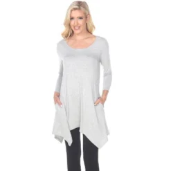 Women's 3/4 Sleeve Makayla Tunic Top With Pockets - White Mark -ChicMama Sales Store GUEST a0fbc910 49aa 455a a1ed a1f520ebd36e