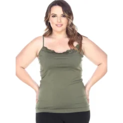 Women's Plus Size Lace Trim Tank Top - One Size Fits Most Plus - White Mark -ChicMama Sales Store GUEST a1e6ea8c 83ab 4674 8834 515694cc1dad