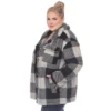 White Mark Plus Size Plaid Shacket