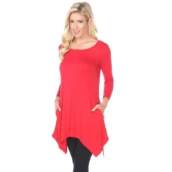 Women's 3/4 Sleeve Makayla Tunic Top With Pockets - White Mark -ChicMama Sales Store GUEST a42d5411 d7aa 4e54 8ed3 5e039beb7aa1