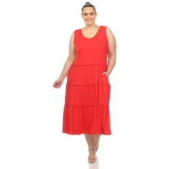 Plus Size Scoop Neck Tiered Midi Dress -ChicMama Sales Store GUEST a5459d13 513c 4685 9b70 dd1652206e32