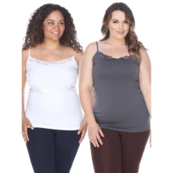 Women's Plus Size Lace Tank Tops Pack Of 2 - One Size Fits Most Plus - White Mark -ChicMama Sales Store GUEST a6b1391e db60 4690 afea 6e9dfb128026