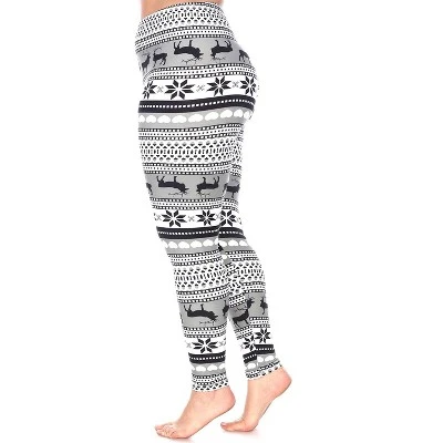 Women's Plus Size Printed Leggings - One Size Fits Most Plus - White Mark 1 Women's Plus Size Printed Leggings - One Size Fits Most Plus - White Mark