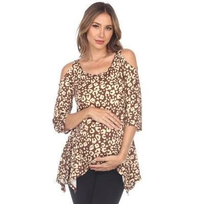 Maternity Leopard Cold Shoulder Tunic Top 9 Maternity Leopard Cold Shoulder Tunic Top - Image 9