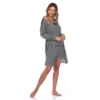 Women's 3 Piece Striped Pajama & Robe Set - White Mark