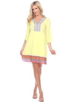 Women's Gabrielle Embroidered Dress - White Mark -ChicMama Sales Store GUEST a9a57c8f cb03 478f bb35 fb409c97880f