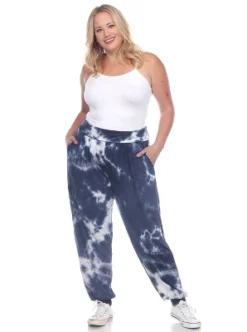 Women's Plus Size Tie Dye Harem Pants - White Mark -ChicMama Sales Store GUEST aa07f78c a176 4da7 8951 03b78493a045