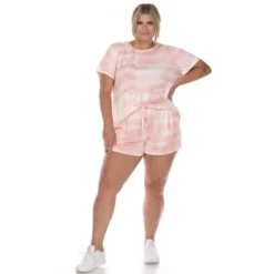 Plus Size 2 Piece Top & Shorts Lounge Set