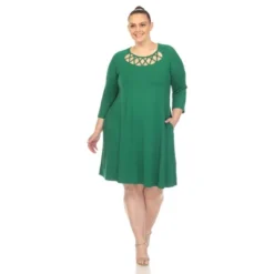 Plus Size Criss Cross Neckline Swing Dress -ChicMama Sales Store GUEST ab766105 ce1d 49a2 ae29 2668a3350980