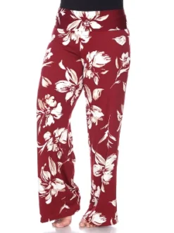 Women's Plus Size Flower Printed Palazzo Pants - White Mark -ChicMama Sales Store GUEST abd11baa 8b89 471d 87cb a76686c6b10e