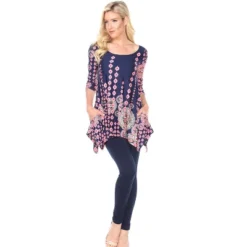 Women's 3/4 Sleeve Printed Rella Tunic Top With Pockets - White Mark 14 Women's 3/4 Sleeve Printed Rella Tunic Top With Pockets - White Mark -ChicMama Sales Store GUEST acbbf820 6fb5 4bee 8b27 1b72f6b52eff