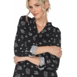 Women's Pleated Long Sleeve Leaf Print Blouse - White Mark 11 Women's Pleated Long Sleeve Leaf Print Blouse - White Mark -ChicMama Sales Store GUEST ada5fcc6 5fc6 4892 a235 35645ae54356