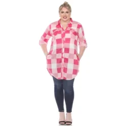 Plus Size Plaid Tunic Shirt - White Mark -ChicMama Sales Store GUEST adbb1d9c 0d5e 4442 a595 5b88db4af0d6