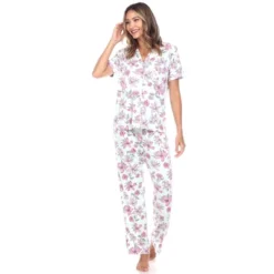 Women's Short Sleeve Top And Pants Pajama Set - White Mark -ChicMama Sales Store GUEST af464e4f f49d 4681 bbc2 3a780522943c