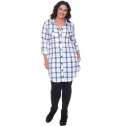 Women's Plus Size Piper Stretchy Plaid Tunic With Pockets - White Mark 19 Women's Plus Size Piper Stretchy Plaid Tunic With Pockets - White Mark -ChicMama Sales Store GUEST afcb7f8a 500c 4328 a1e2 074141c5c22a