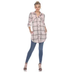 Women's Printed Plaid Roll Tab Tunic - White Mark 14 Women's Printed Plaid Roll Tab Tunic - White Mark -ChicMama Sales Store GUEST b156f211 4bea 4d4e a9db b9ea79628179