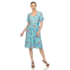 Women's Floral Short Sleeve Knee Length Dress 16 Women's Floral Short Sleeve Knee Length Dress -ChicMama Sales Store GUEST b176de11 d939 45ce 90e4 14aa20a387d8