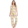 Women's Tropical Print Pajama Set - White Mark