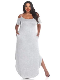 Women's Plus Size Cold Shoulder Lexi Maxi Dress With Pockets - White Mark -ChicMama Sales Store GUEST b267df25 8791 4711 a814 bf85d2f886d2