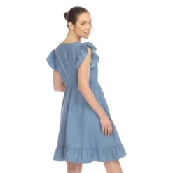 Women's Ruffle Sleeve Knee-Length Dress -ChicMama Sales Store GUEST b28c4a9d 564a 4142 a930 8fc51c309d59