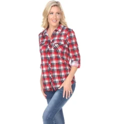 Women's Oakley Stretchy Plaid Tunic Top With Pockets - White Mark 24 Women's Oakley Stretchy Plaid Tunic Top With Pockets - White Mark -ChicMama Sales Store GUEST b44edfc3 b0e4 4383 bccd 4d2f707fd195
