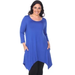 Women's Plus Size 3/4 Sleeve Makayla Tunic Top With Pockets - White Mark -ChicMama Sales Store GUEST b77261a4 0781 4382 8032 d704c0ac1939