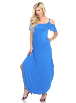 Women's Cold Shoulder Lexi Maxi Dress With Pockets - White Mark -ChicMama Sales Store GUEST b7f03f55 30f5 4bdf 9f71 0acdc7fb4444