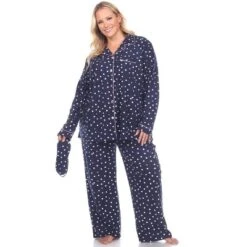 Women's Plus Size Three-Piece Pajama Set - White Mark -ChicMama Sales Store GUEST b7fd4b25 b769 49eb 8564 3284a0b1df48