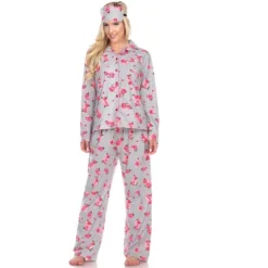 Women's Three-Piece Pajama Set - White Mark -ChicMama Sales Store GUEST b95eb5e9 f5d0 49d2 a13e 39e7cd1ae47c