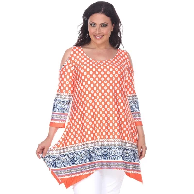 Women's Plus Size Antonia Cold Shoulder Tunic With Pockets - White Mark 6 Women's Plus Size Antonia Cold Shoulder Tunic With Pockets - White Mark - Image 6