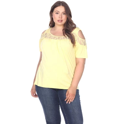 Women's Plus Size Cut Out Shoulder Bexley Tunic Top - White Mark 12 Women's Plus Size Cut Out Shoulder Bexley Tunic Top - White Mark - Image 12