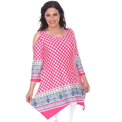 Women's Plus Size Antonia Cold Shoulder Tunic With Pockets - White Mark 7 Women's Plus Size Antonia Cold Shoulder Tunic With Pockets - White Mark - Image 7