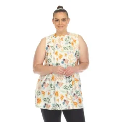 Plus Size Floral Sleeveless Tunic Top - White Mark -ChicMama Sales Store GUEST bcd34827 3fdc 4f6d a488 4169870421be