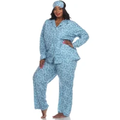 Women's Plus Size Three-Piece Pajama Set - White Mark -ChicMama Sales Store GUEST bd2e4905 a072 4fd9 83ff eac025e85b81