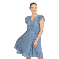 Women's Ruffle Sleeve Knee-Length Dress -ChicMama Sales Store GUEST bef2357b a985 444a b4ad abf19abed855