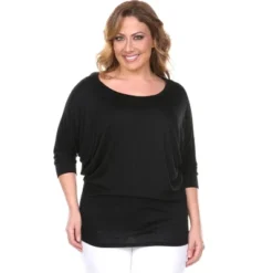 Women's Plus Size Bat Sleeve Tunic Top - White Mark -ChicMama Sales Store GUEST c048f241 2db7 4262 9ba2 47e9d37202fb
