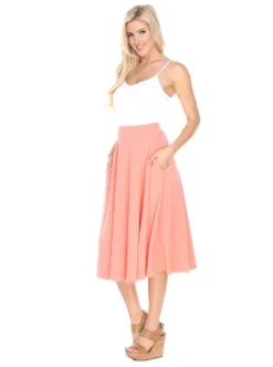 Women's Flared Midi Skirt With Pockets - White Mark -ChicMama Sales Store GUEST c06d094a 426e 47fb 9ef8 bddcb0c49ed1