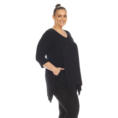 Plus Size Empire Cut V-Neck Tunic Top 1 Plus Size Empire Cut V-Neck Tunic Top