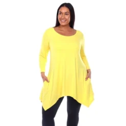 Women's Plus Size 3/4 Sleeve Makayla Tunic Top With Pockets - White Mark -ChicMama Sales Store GUEST c1d30aa7 a26b 4e65 a6dd cbc33205357e