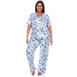Women's Plus Size Short Sleeve Top And Pants Pajama Set - White Mark -ChicMama Sales Store GUEST c275f58e 8c8b 4789 8e93 8642aa8aab40